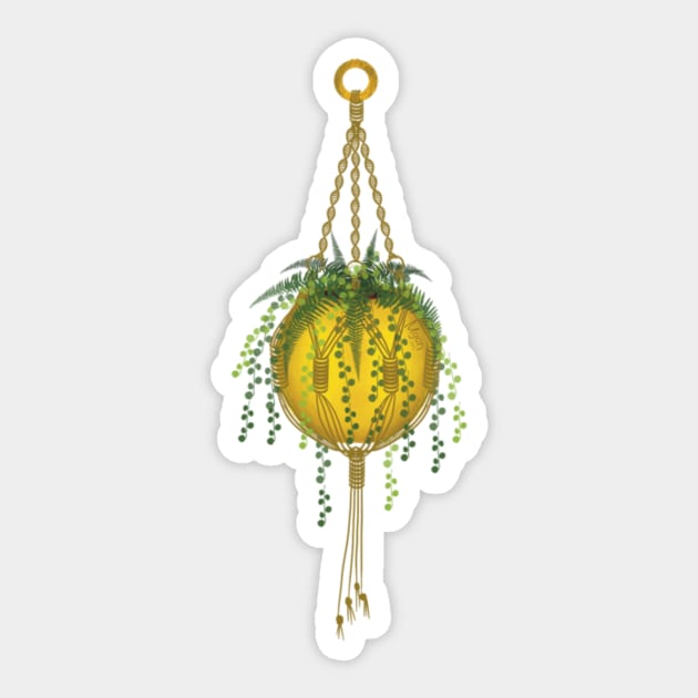 Macrame plant hanger Sticker by Mgcn